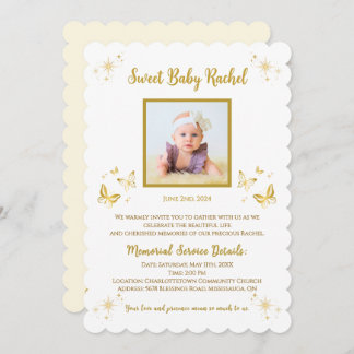 Invitaciones funerarias personalizadas para niñas 