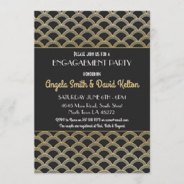 invitaciones Gatsby del compromiso del art déco de