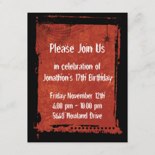 Invitaciones góticas del cumpleaños del Grunge del