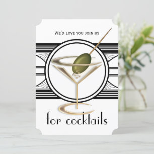 Invitaciones grandes de Fiesta de cócteles