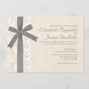 Invitaciones grises de la boda del arco y del