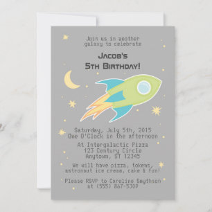 Invitaciones grises del barco del cohete espacial 