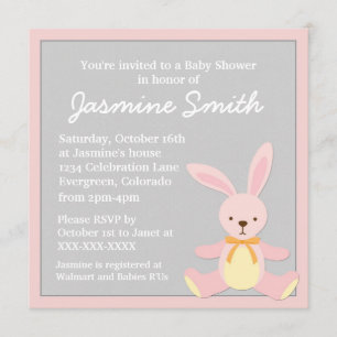 Invitaciones grises rosadas de la fiesta de