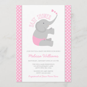 Invitaciones grises rosadas dulces de Baby Shower