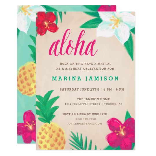 Invitaciones hawaianas tropicales del fiesta de Zazzle.es