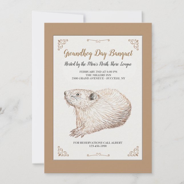 Invitaciones hechas a mano para el Día de la Groun (Anverso)