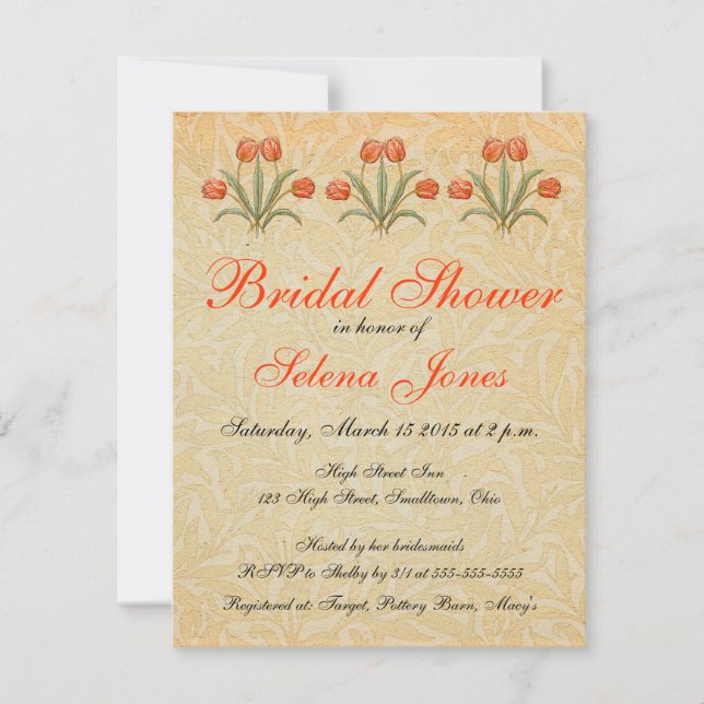 Invitaciones Hermosas de Ducha Nupcial para Boda (Anverso)