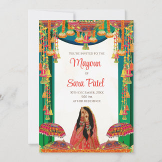 Invitaciones hermosas de Holud como Mayoun y Pithi