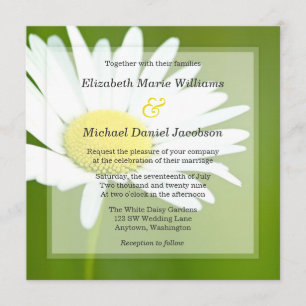 Invitaciones hermosas de la boda de la margarita