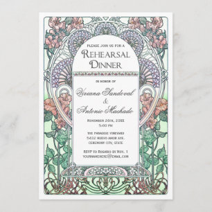 Invitaciones hermosas de la cena del ensayo de