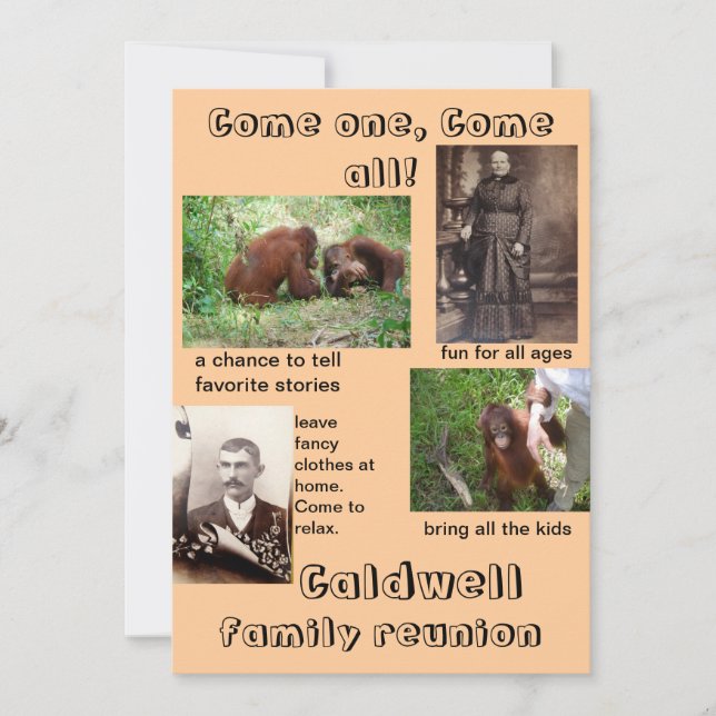 Invitaciones humorísticas Reunión familiar (Anverso)