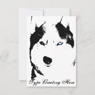 Invitaciones Husky Tarjeta Personalizada de Husky