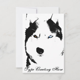 Invitaciones Husky Tarjeta Personalizada de Husky