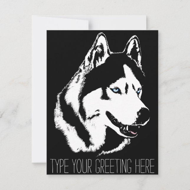 Invitaciones Husky Tarjeta Personalizada de Husky  (Anverso)