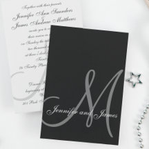 Invitaciones iniciales a la elegante boda blanca n
