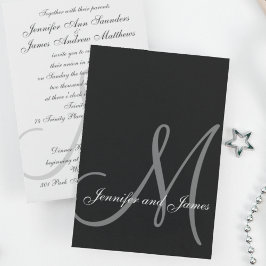 Invitaciones iniciales a la elegante boda blanca n