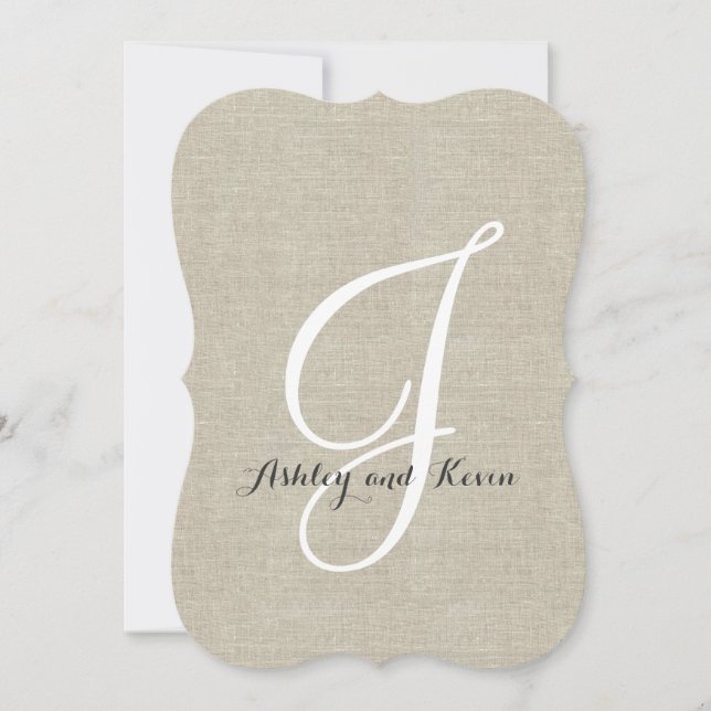 Invitaciones iniciales a una boda de línea rústica (Anverso)