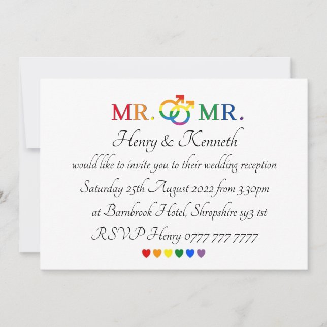 Invitaciones - Invitación de Sr. y Sr. Wedding (Anverso)