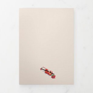 Invitaciones / invitaciones Violín con un Rosa