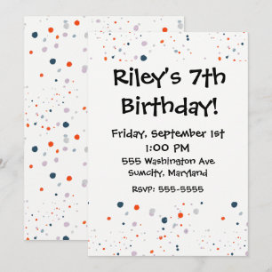 Invitaciones juguetonas blancas y azules rojas del