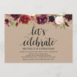 Invitaciones Kraft para Recepción de Boda Fugada c
