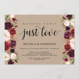 Invitaciones Kraft para Recepción de Boda Fugada c