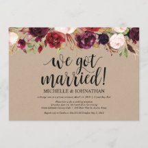 Invitaciones Kraft para Recepción de Boda Fugaz co