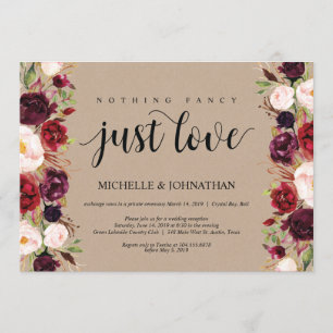 Invitaciones Kraft para Recepción de Boda Fugaz Fl