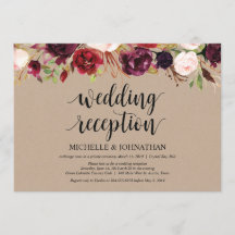 Invitaciones Kraft para Recepción de Elopement Flo