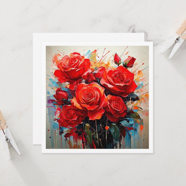 Invitaciones - La obra de arte de las rosas rojas (Anverso/Reverso In Situ)