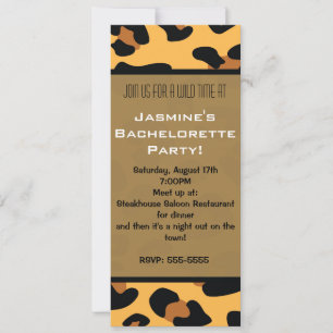 Invitaciones largas con estampado de animal leopar