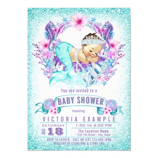 Invitaciones Lindas De Baby Shower De La Sirena Zazzle Es