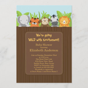 Invitaciones lindas de Baby Shower de los animales