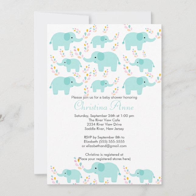 Invitaciones lindas de Baby Shower del muchacho (Anverso)