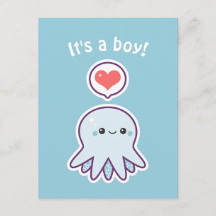 Invitaciones lindas de Baby Shower del pulpo del