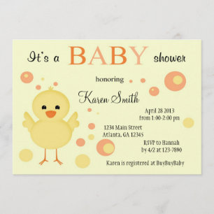 Invitaciones lindas de Baby Shower - polluelo