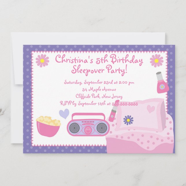 Invitaciones lindas de la fiesta de cumpleaños del (Anverso)