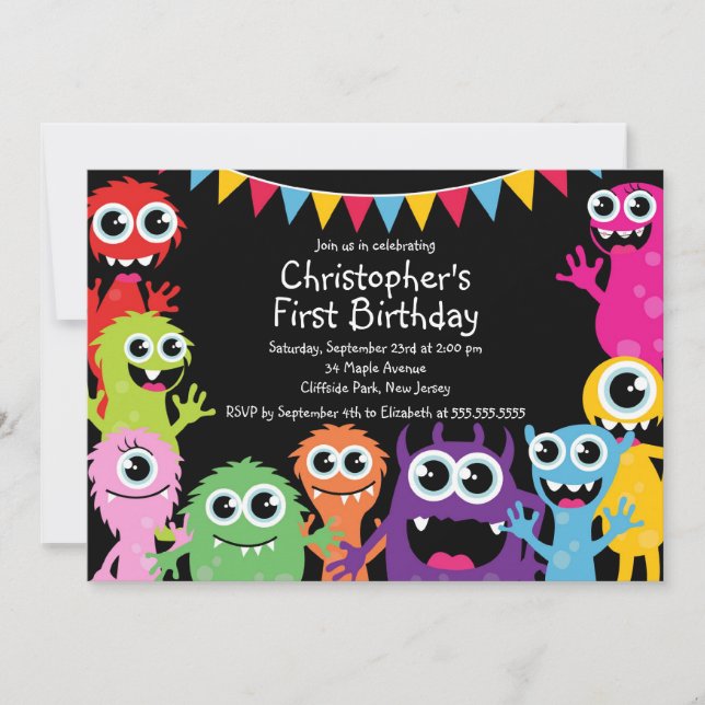 Invitaciones lindas de la fiesta de cumpleaños del (Anverso)