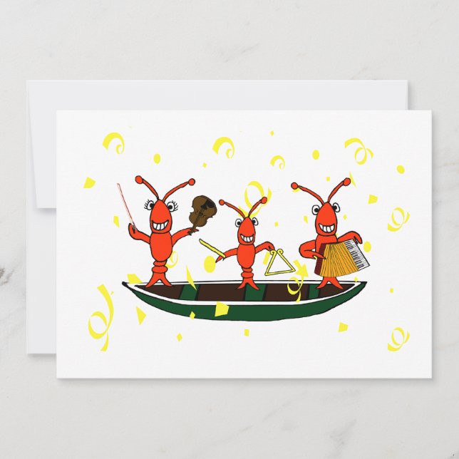 Invitaciones lindas del fiesta de los cangrejos de (Anverso)