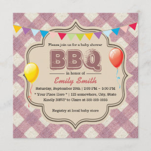 Invitaciones lindas del fiesta del Bbq de Baby