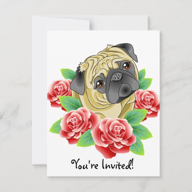 Invitaciones lindas del fiesta del perro del (Anverso)