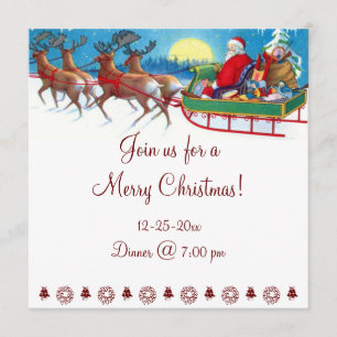 Invitaciones lindas del navidad de Papá Noel del