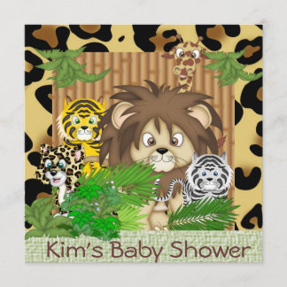 Invitaciones LINDAS del TEMA del GUEPARDO de BABY