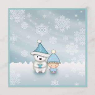 Invitaciones lindas para baby shower de invierno