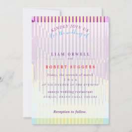 Invitaciones lineales de pasión pastel minimalista