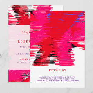 Invitaciones lineales de pasión ROJA