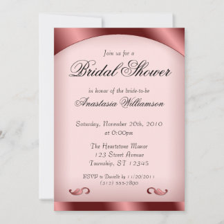 Invitaciones lúcidas a la ducha de novias rosadas