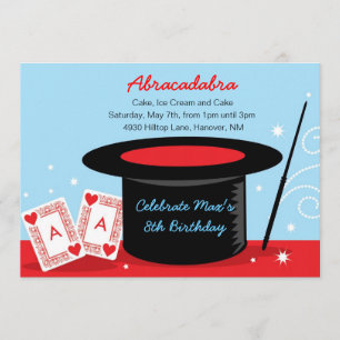 Invitaciones mágicas de la fiesta de cumpleaños de