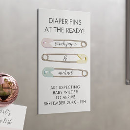 Invitaciones Magnéticas de Embarazo 25 Mini Tarjet