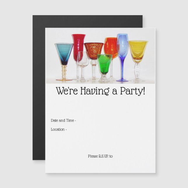 Invitaciones magnéticas para copas de vino (Anverso/Reverso)